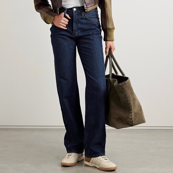 Re/Done Women's High Rise Jeans - Dark Blue - Picture 1 of 5